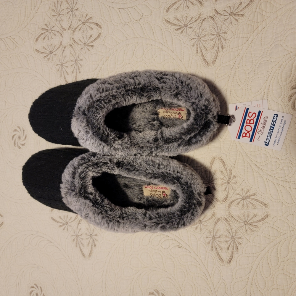 BOBS from Skechers Black and Gray Slippers